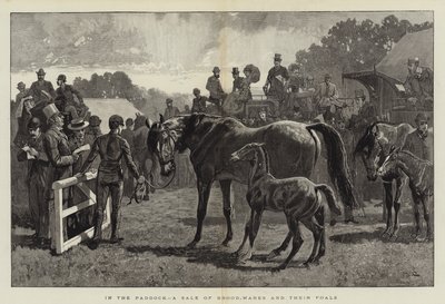 パドックでのブルーム牝馬とその子馬の売却 作： John Charlton